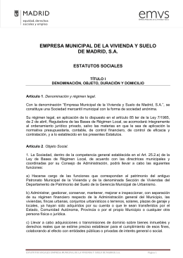 EMPRESA MUNICIPAL DE LA VIVIENDA Y SUELO DE MADRID, S.A.