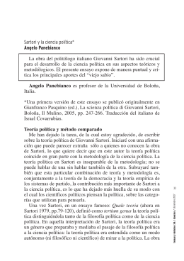 Sartori y la ciencia política* Angelo Panebianco La obra del