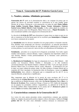 Tema 6. Generación del 27. Federico García Lorca 1.