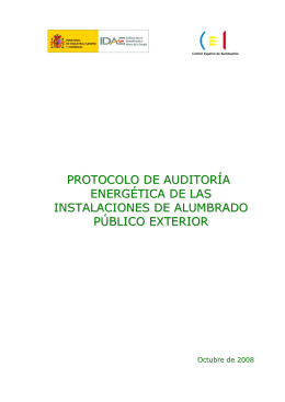 Protocolo de auditoría energética de las instalaciones de alumbrado