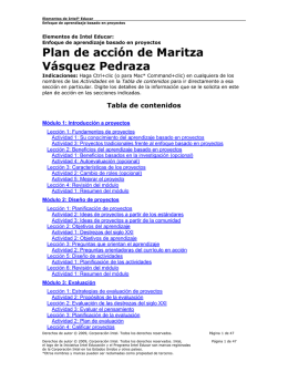 Plan de acción de Maritza Vásquez Pedraza
