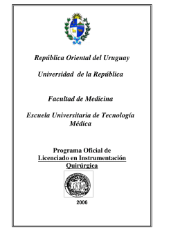 Instrumentación Quirúrgica - Escuela Universitaria de Tecnología