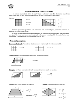 EQUIVALÊNCIA DE FIGURAS PLANAS 2 hb × 2 48 × ou A= ou A =