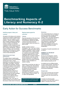 K-2 Benchmarks - Early action for success