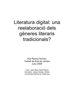 Literatura digital: una reelaboració dels gèneres literaris