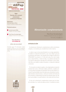 Alimentación complementaria - Asociación Española de Pediatría