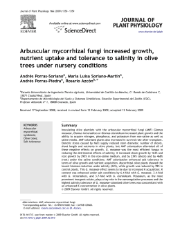 Arbuscular mycorrhizal fungi increased growth, nutrient uptake and