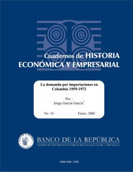 La demanda por importaciones en Colombia 1959-1972