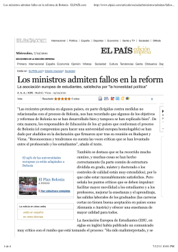 Los ministros admiten fallos en la reforma de Bolonia · ELPAÍS.com