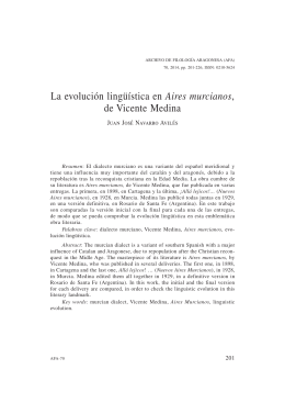 9. La evolución lingüística en Aires murcianos, de Vicente Medina