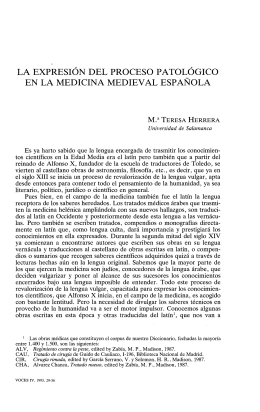 La expresión del proceso patológico en la medicina medieval