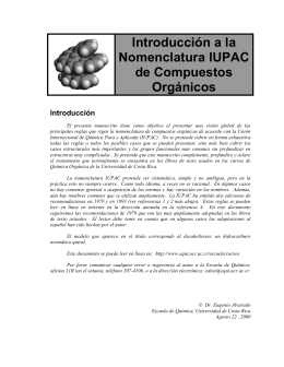 Introducción a la Nomenclatura IUPAC de Compuestos Orgánicos