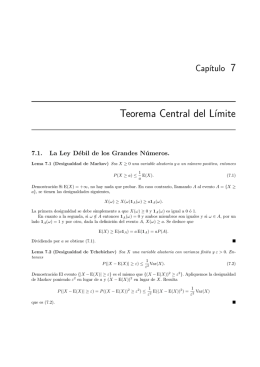 Capítulo 7: Teorema Central del Límite.