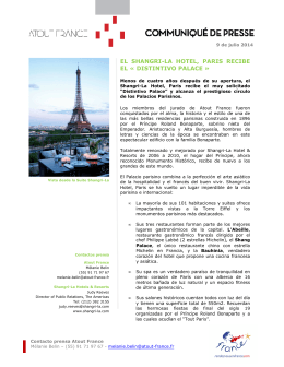 Shangri-La Hotel, Paris recibe Distintivo Palace - MX Media