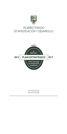 Plan Estratégico 2014-1017 - Red de Bibliotecas | Universidad del