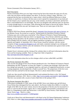 Perone (Automatic) Hive Information January 2013..... Brief