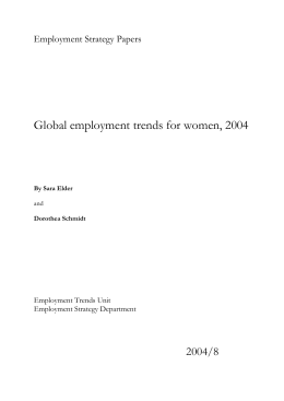 Global employment trends for women, 2004