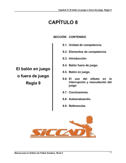 CAP. 8 EL BALÓN FUERA DE... regla 9
