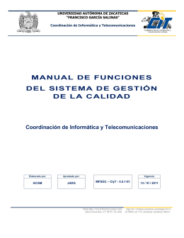 manual de funciones del sistema de gestión de la calidad