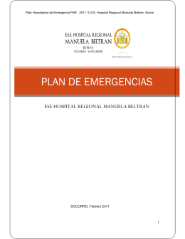 plan de emergencias - ESE Hospital Regional Manuela Beltrán