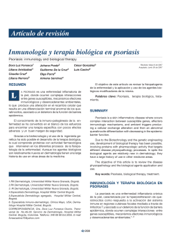 Artículo de revisión Inmunología y terapia biológica en psoriasis