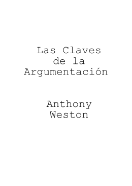 Las Claves de la Argumentación Anthony Weston