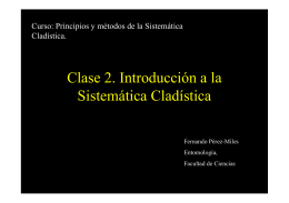 Clase 2. Introducción a la Sistemática Cladística