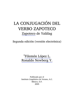 La conjugación del verbo zapoteco