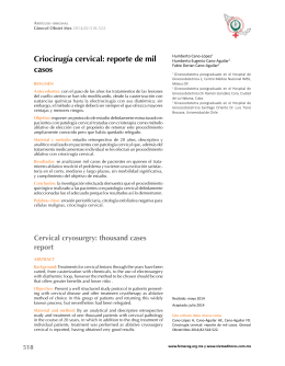 Criocirugía cervical: reporte de mil casos