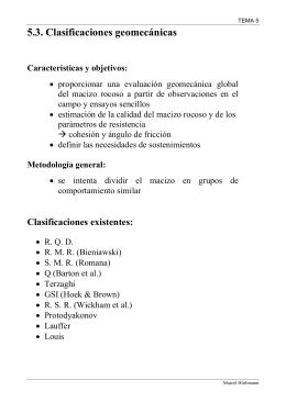 5.3. Clasificaciones geomecánicas