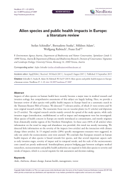 Alien species and public health impacts in Europe: a