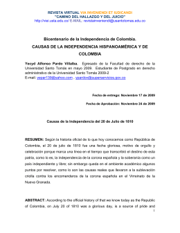 Bicentenario de la Independencia de Colombia. CAUSAS DE LA