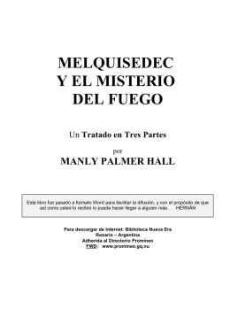 Manly P. Hall - Melquisedec y El Misterio del Fuego