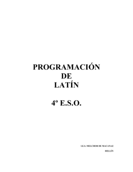 PROGRAMACIÓN DE LATÍN 4º E.S.O.