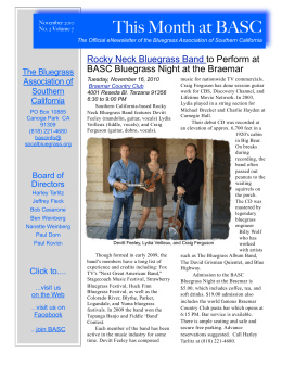 This Month at BASC - Bluegrass Association of Southern California