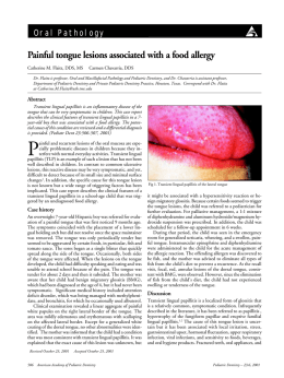 Painful tongue lesions associated with a food allergy