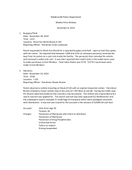12-8-2014 Press Release - Robbinsville Township Police Department