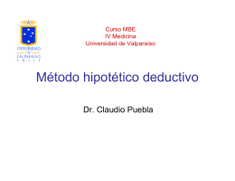Método hipotético deductivo - MBE Universidad de Valparaíso