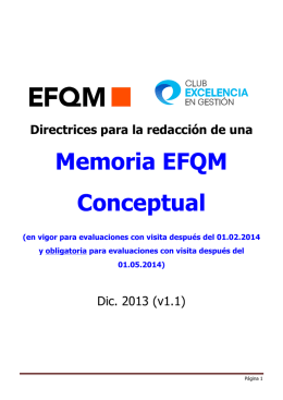 Memoria EFQM Conceptual - Club Excelencia en Gestión