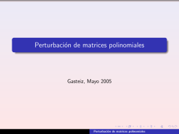 Perturbación de matrices polinomiales