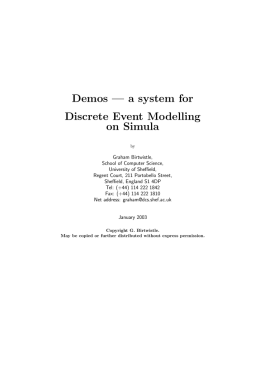 Demos — a system for Discrete Event Modelling on Simula
