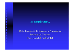 algorítmica - Departamento de Ingeniería de Sistemas y Automática