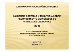 Reconocimiento de ingresos - Colegio de Contadores Públicos de