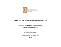 catálogo de instrumentos psicológicos