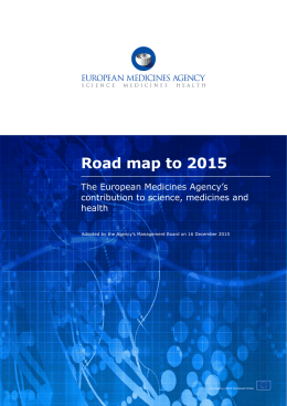 Road map to 2015 - European Medicines Agency