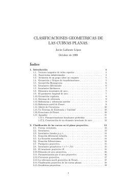 CLASIFICACIONES GEOMETRICAS DE LAS CURVAS PLANAS.