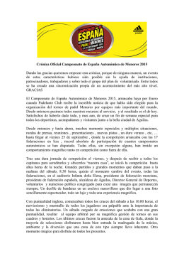 Crónica Oficial C España 2015 - Federación Cántabra de Pádel