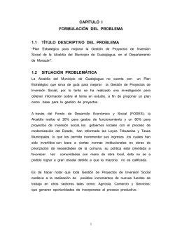 CAPÍTULO I FORMULACIÓN DEL PROBLEMA 1.1 TÍTULO