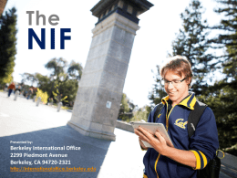 The NIF - Berkeley International Office