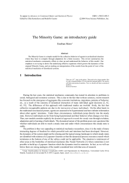 The Minority Game: an introductory guide - Implicit None
